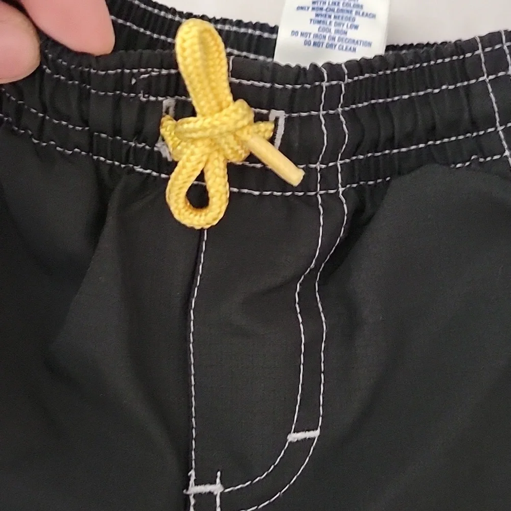 Old Navy Baby Athletic Lined Sweatpants yellow side strips black cargo pockets